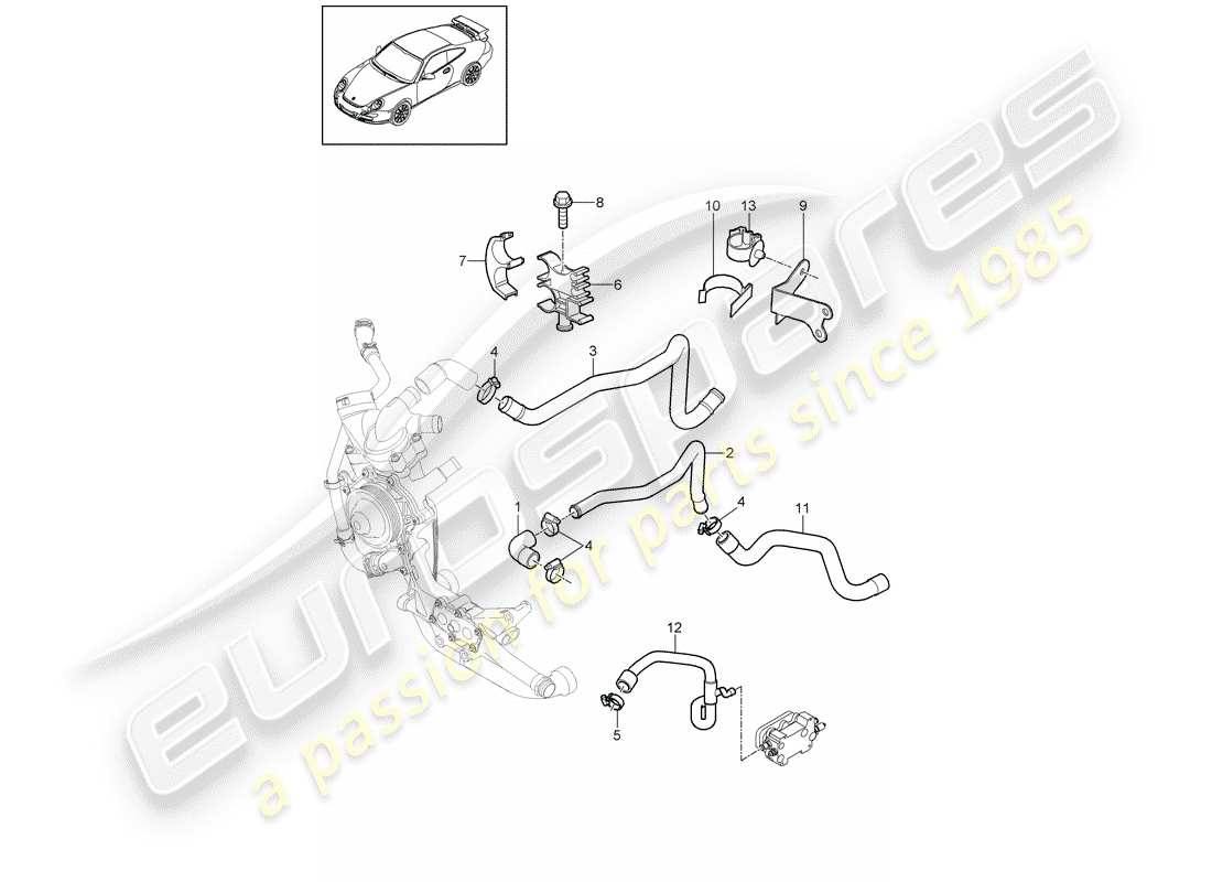 porsche 2008 (997-1 gt3) lines ersatzteildiagramm