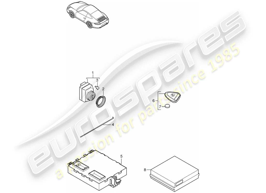 porsche 2010 (997-2) steuergeräte ersatzteildiagramm