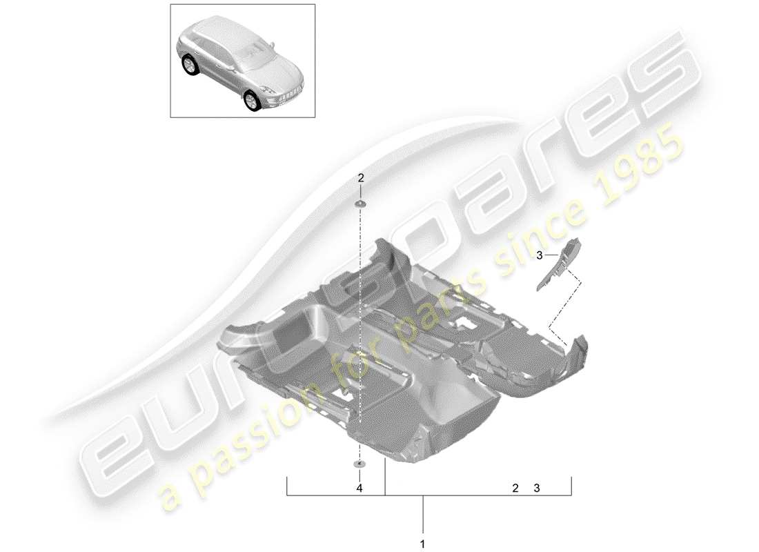 porsche 2014 (macan) bodenabdeckung teilediagramm