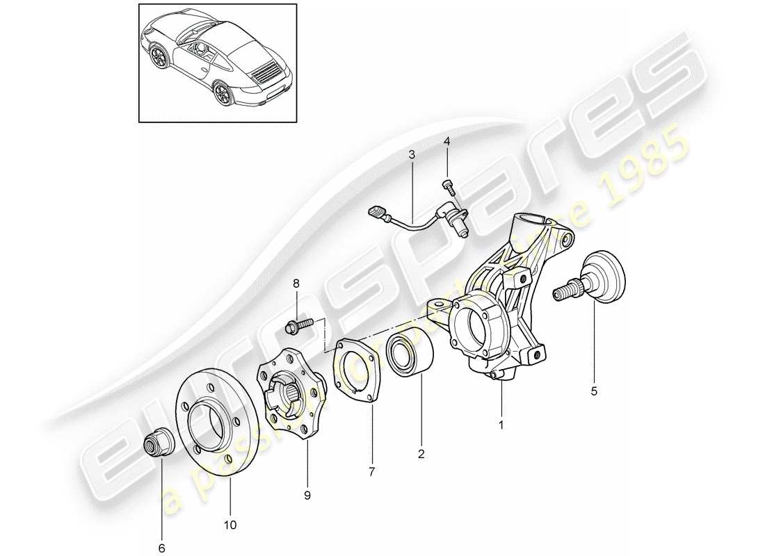 porsche 2012 (997-2) radträger ersatzteildiagramm