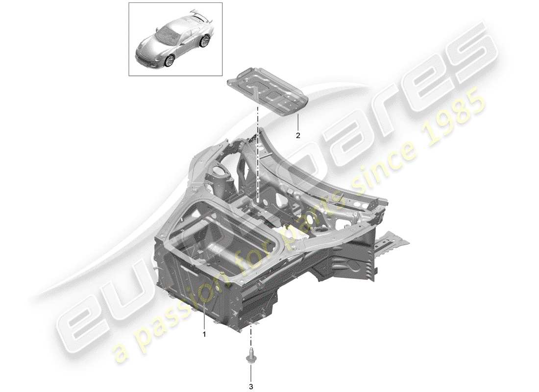 porsche 2020 (991-2 r/gt3/rs) front end teilediagramm