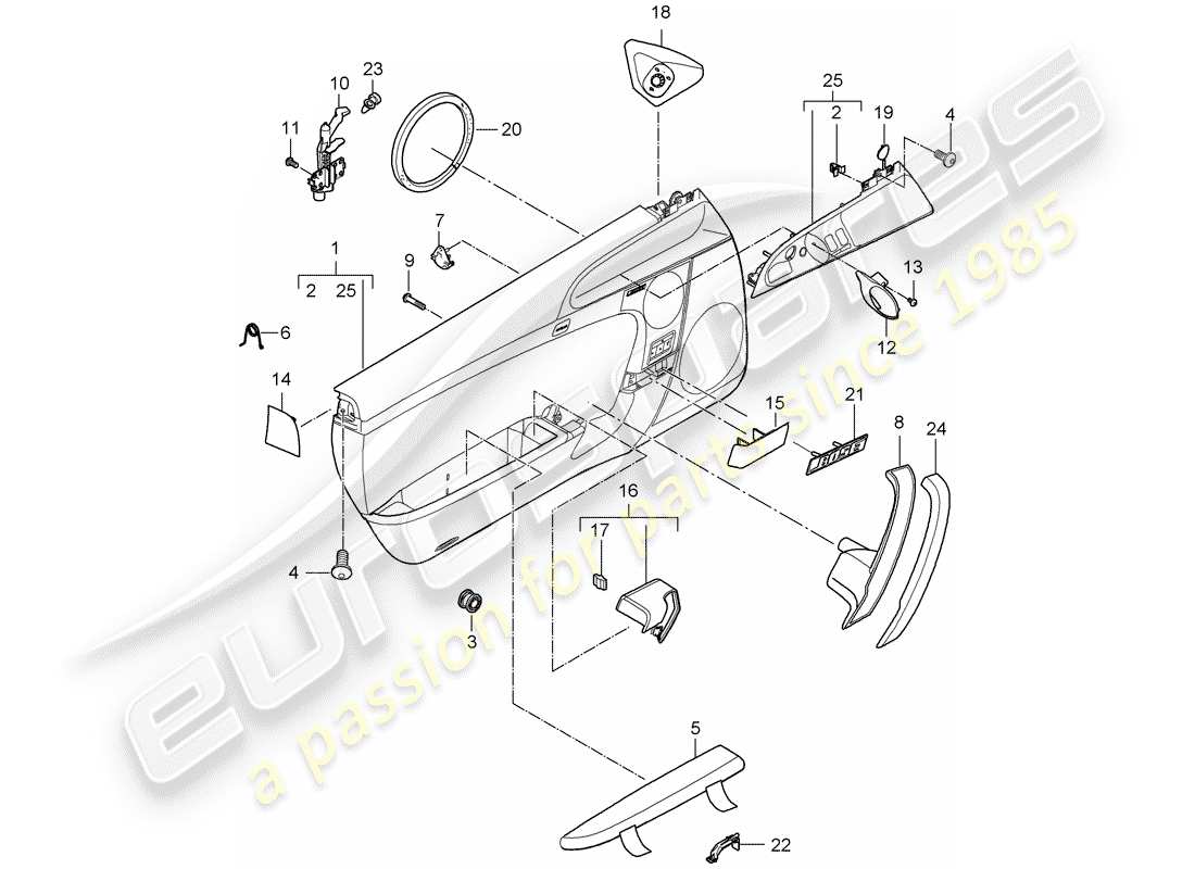 porsche 2010 (997-2) türplatte teilediagramm