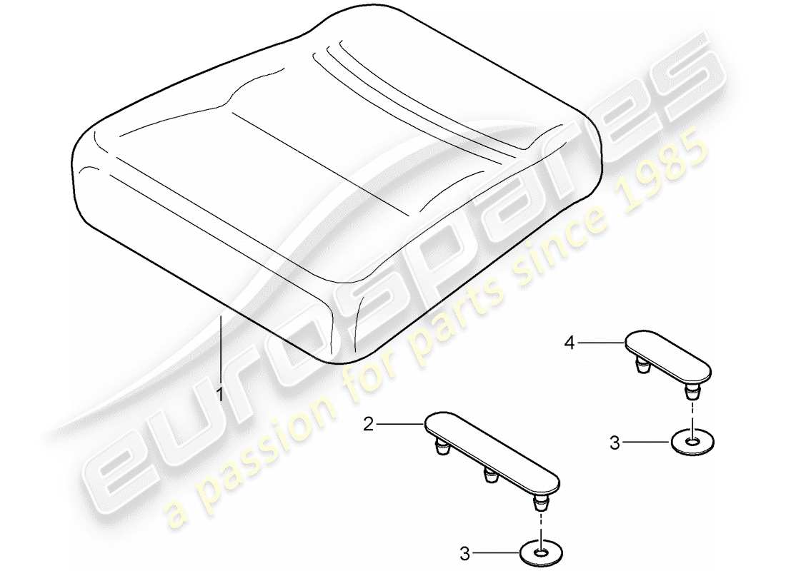 porsche 2005 (997-1) rücksitzkissen ersatzteildiagramm