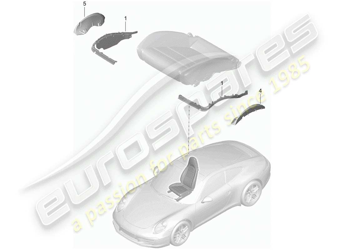 porsche 2012 (991-1) polsterung für sitz ersatzteildiagramm