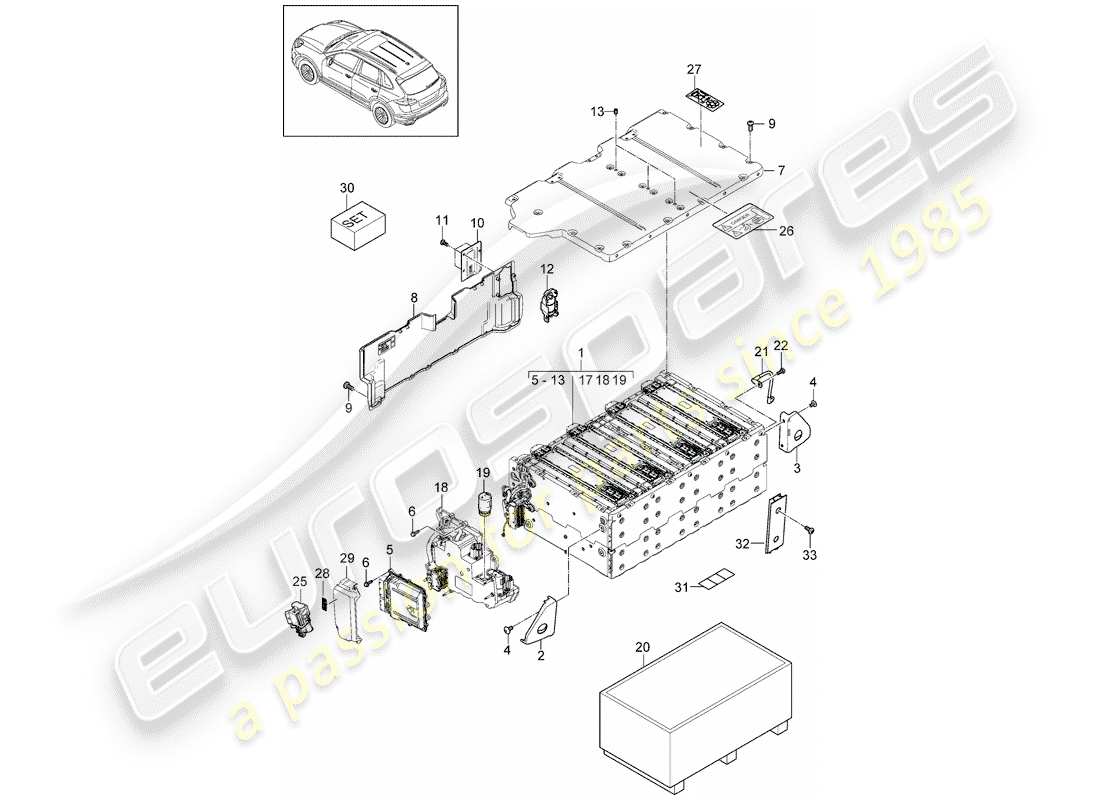 porsche 2011 (cayenne e2 92a) hybrid-teilediagramm