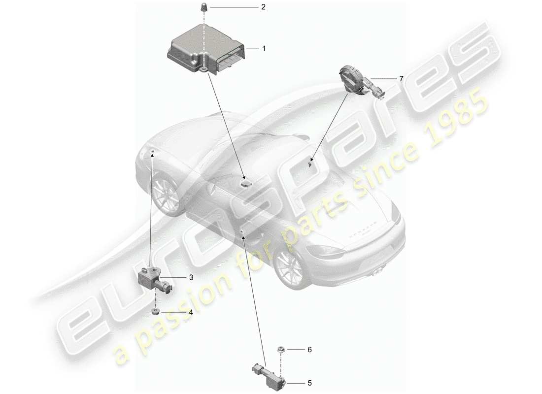 porsche 2013 (981 boxster) elektronisches steuermodul teilediagramm