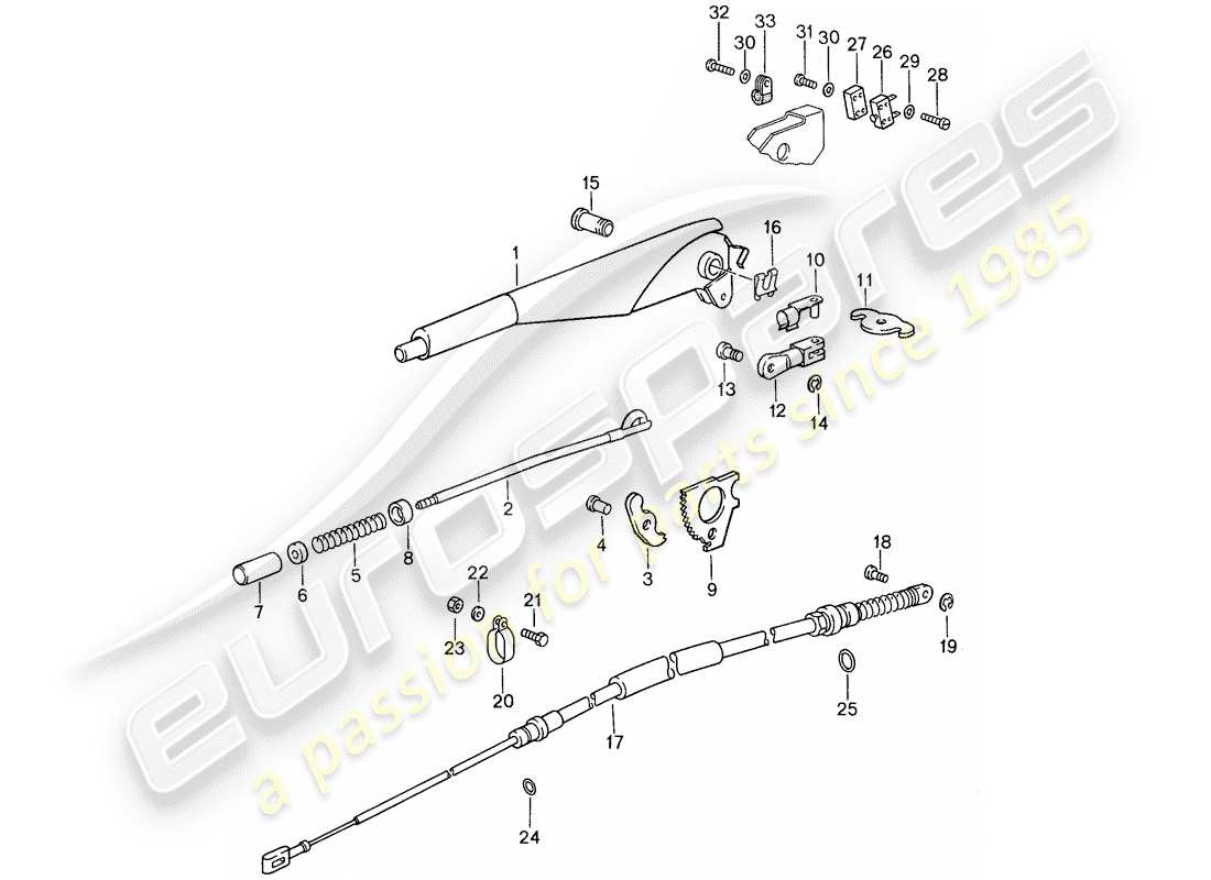 porsche 1988 (959) handbremse ersatzteildiagramm