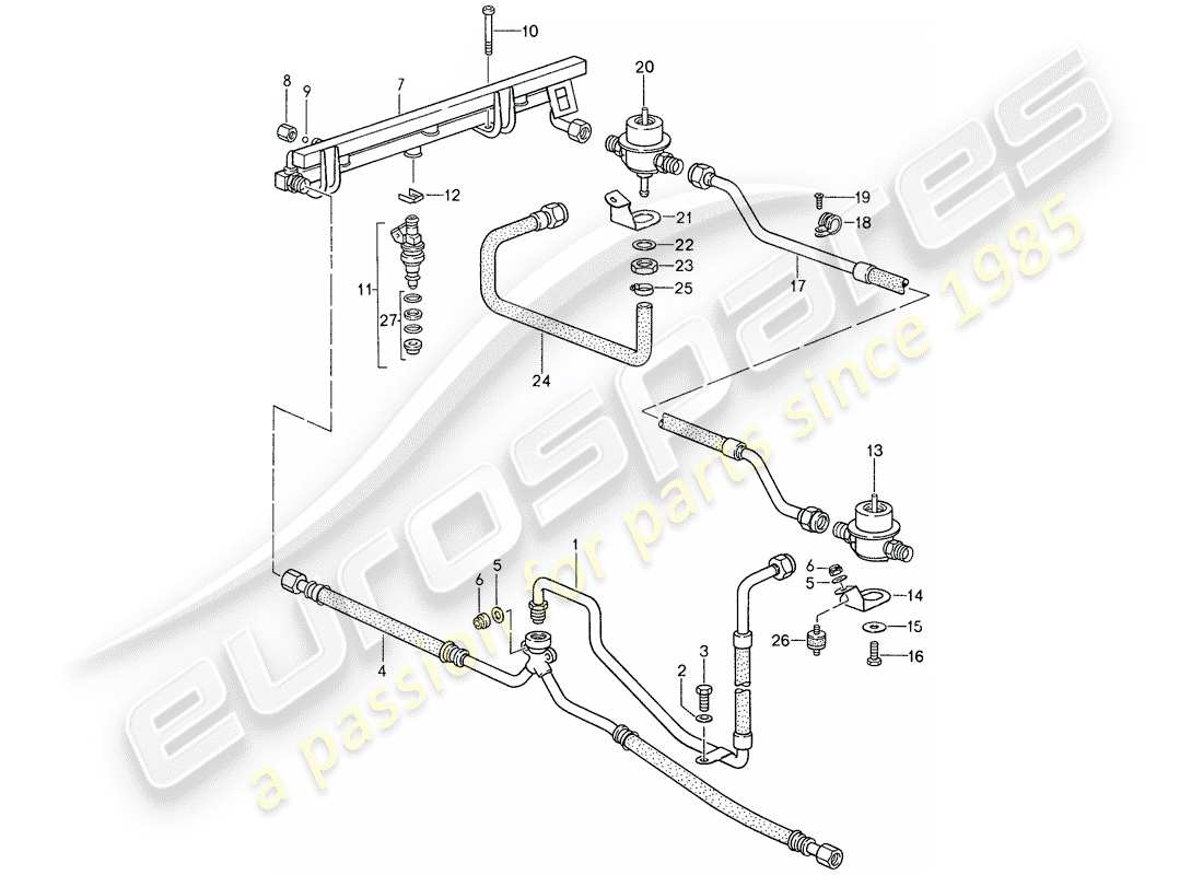 porsche 1987 (959) gemischvorbereitung 2 ersatzteildiagramm