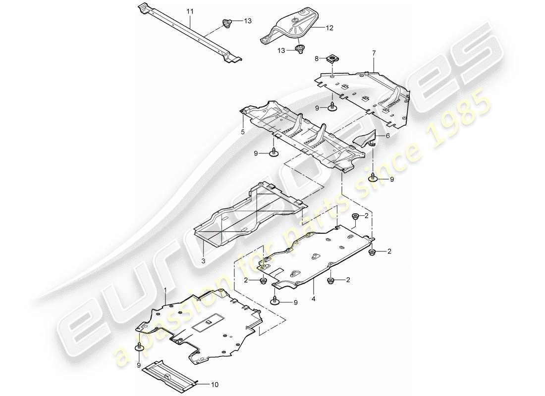 porsche 2009 997-2 turbo / gt2 trims-teilediagramm