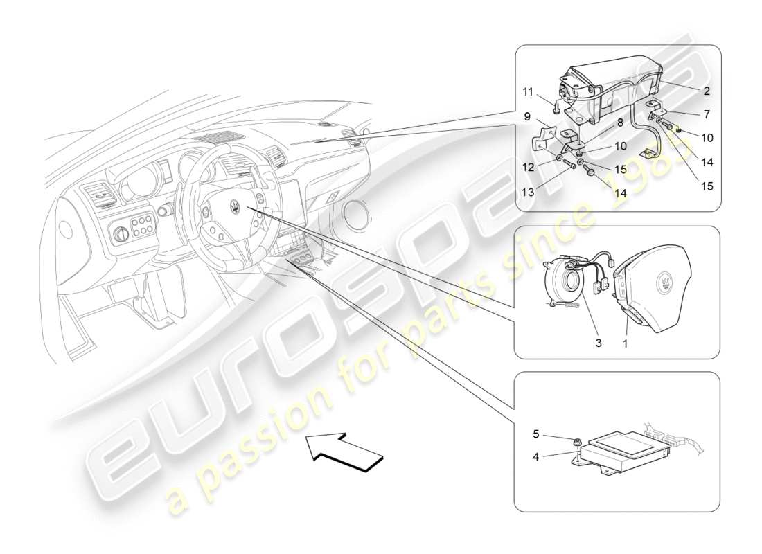 maserati granturismo s (2018) front-airbag-system teilediagramm