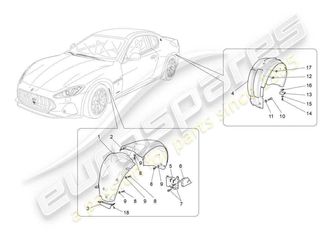 maserati granturismo s (2020) radhaus und deckel ersatzteildiagramm