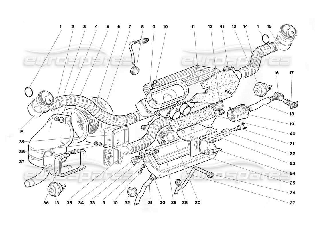 lamborghini diablo sv (1999) teilediagramm für die klimaanlage