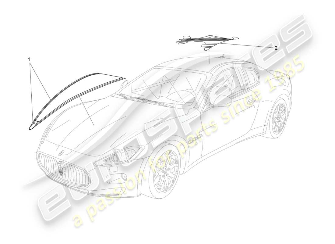 maserati granturismo (2012) schilde, verkleidungen und abdeckplatten ersatzteildiagramm