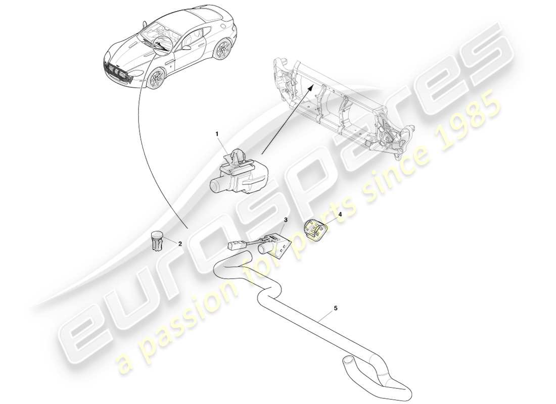 aston martin v8 vantage (2005) sensoren teilediagramm