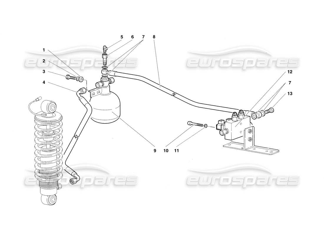 lamborghini diablo sv (1998) teilediagramm für hebesystem (comfort pack)