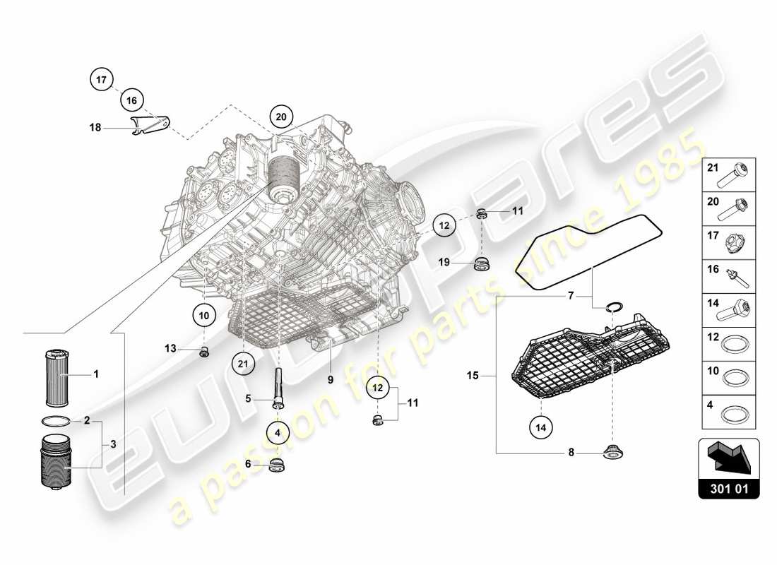 lamborghini performante spyder (2018) ölfilter ersatzteildiagramm