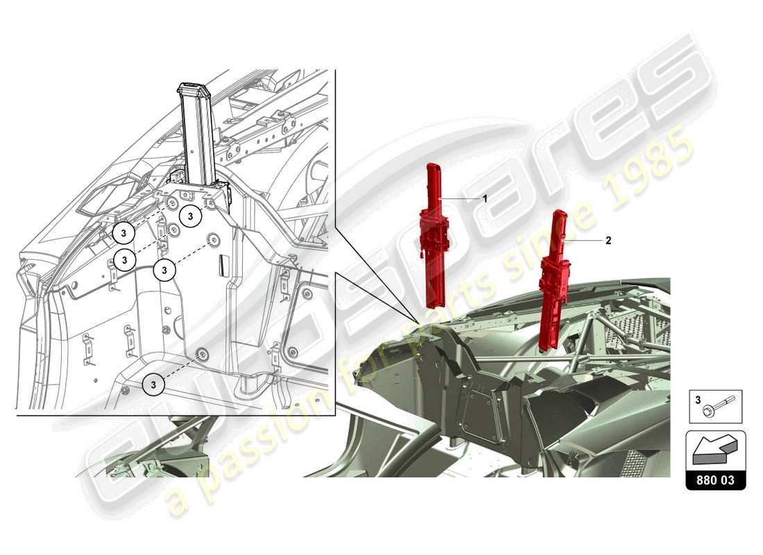 lamborghini 2017 (lp750-4 sv roadster) überrollschutz ersatzteildiagramm