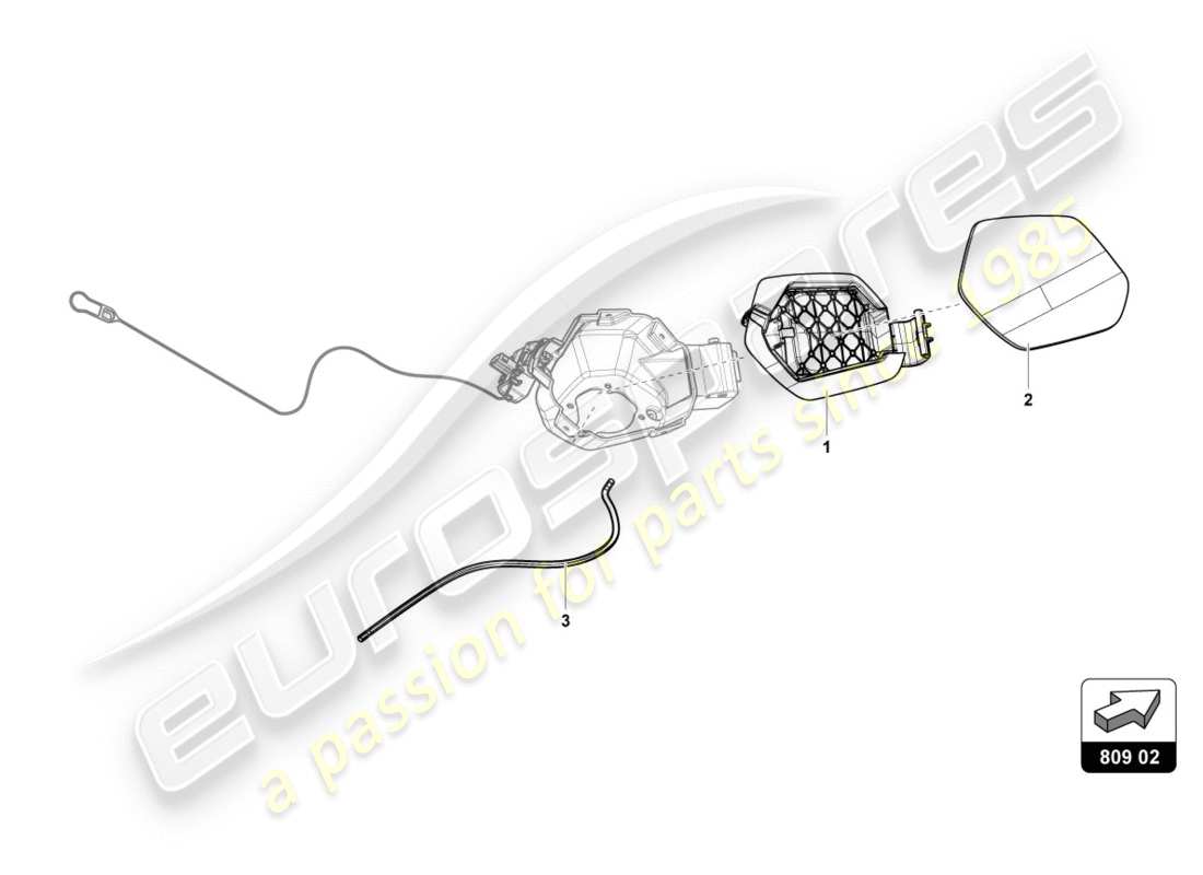 lamborghini centenario roadster (2017) tankklappe - ersatzteildiagramm