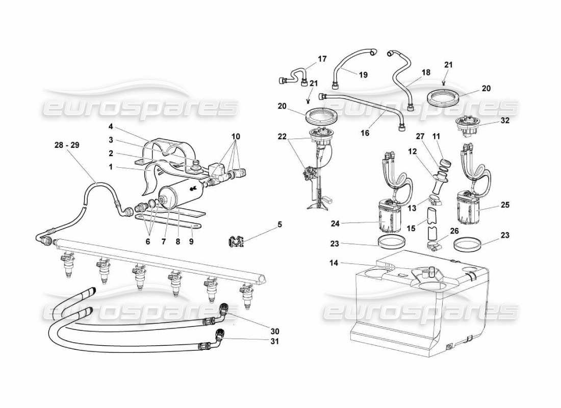 lamborghini murcielago lp670 kraftstoffsystem teilediagramm