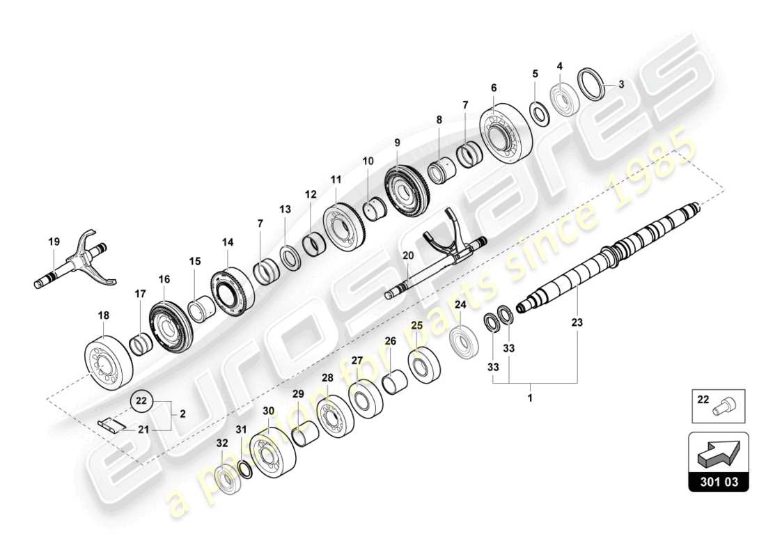 lamborghini 2017 (lp740-4 s coupe) reduktionsgetriebewelle ersatzteildiagramm