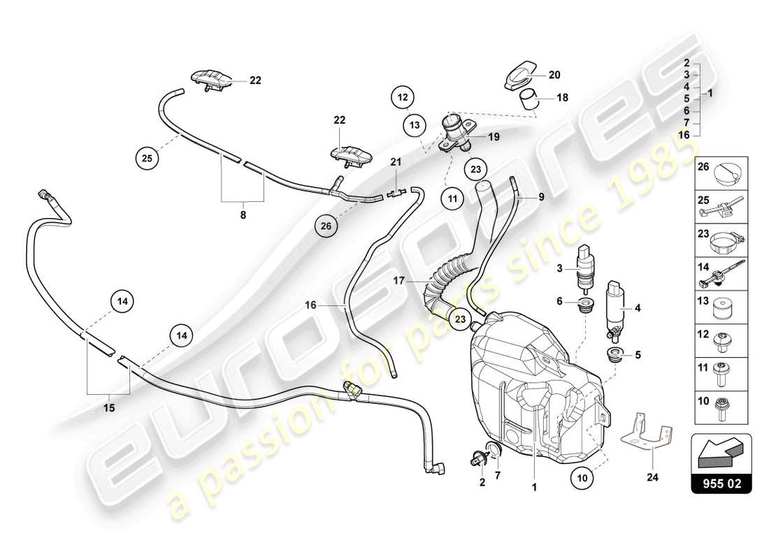 lamborghini 2015 (lp700-4 roadster) scheibe teilediagramm