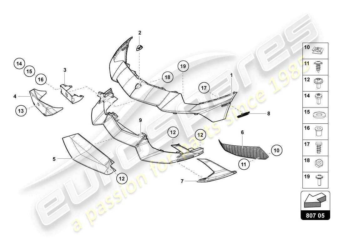 lamborghini lp720-4 coupe 50 (2014) stossstange teilediagramm