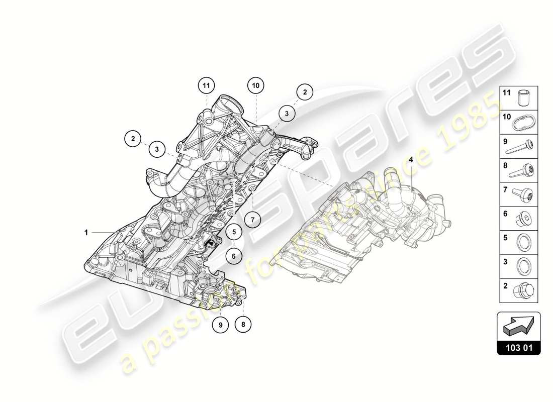 lamborghini lp610-4 spyder (2016) motorölwanne - ersatzteildiagramm