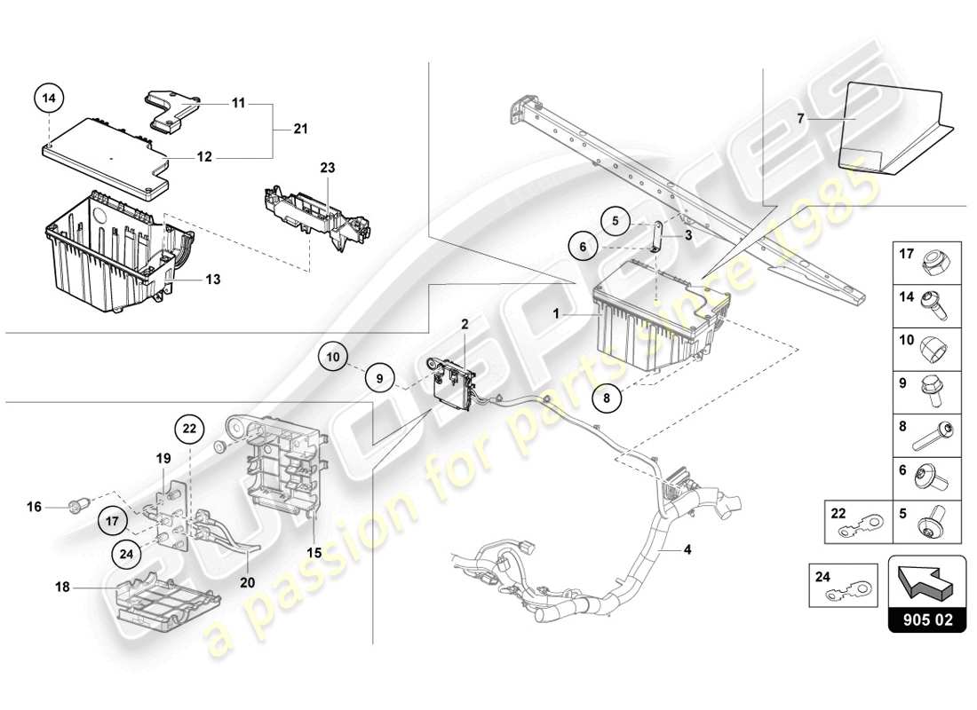 lamborghini 2014 (lp720-4 coupe 50) central electrics ersatzteildiagramm