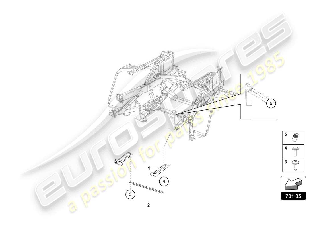 lamborghini 2020 (lp740-4 s coupe) zierrahmen hinterteil ersatzteildiagramm