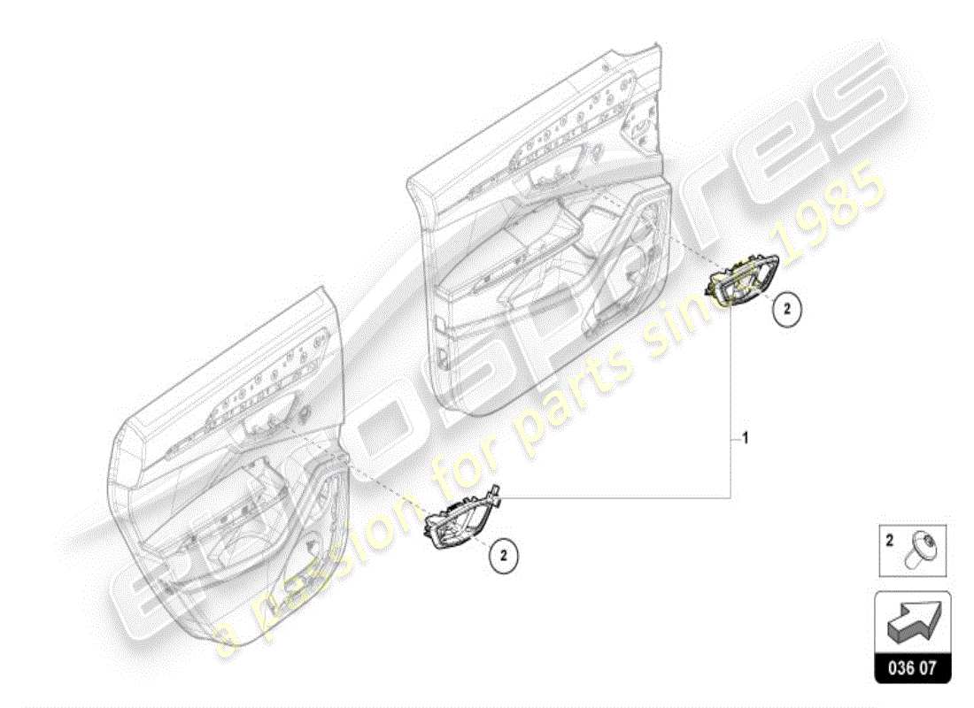 lamborghini urus (accessories) türgriff, innen ersatzteildiagramm