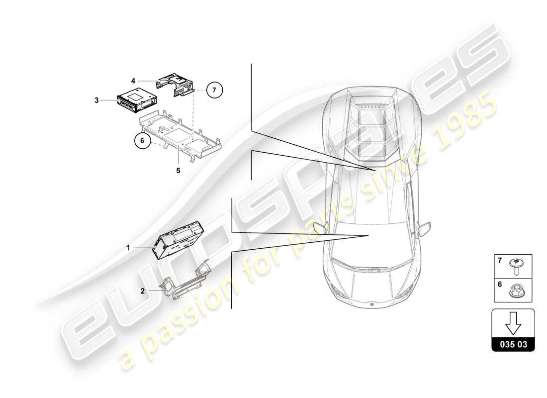 lamborghini lp610-4 avio (2017) radio-navigationsgerät ersatzteildiagramm