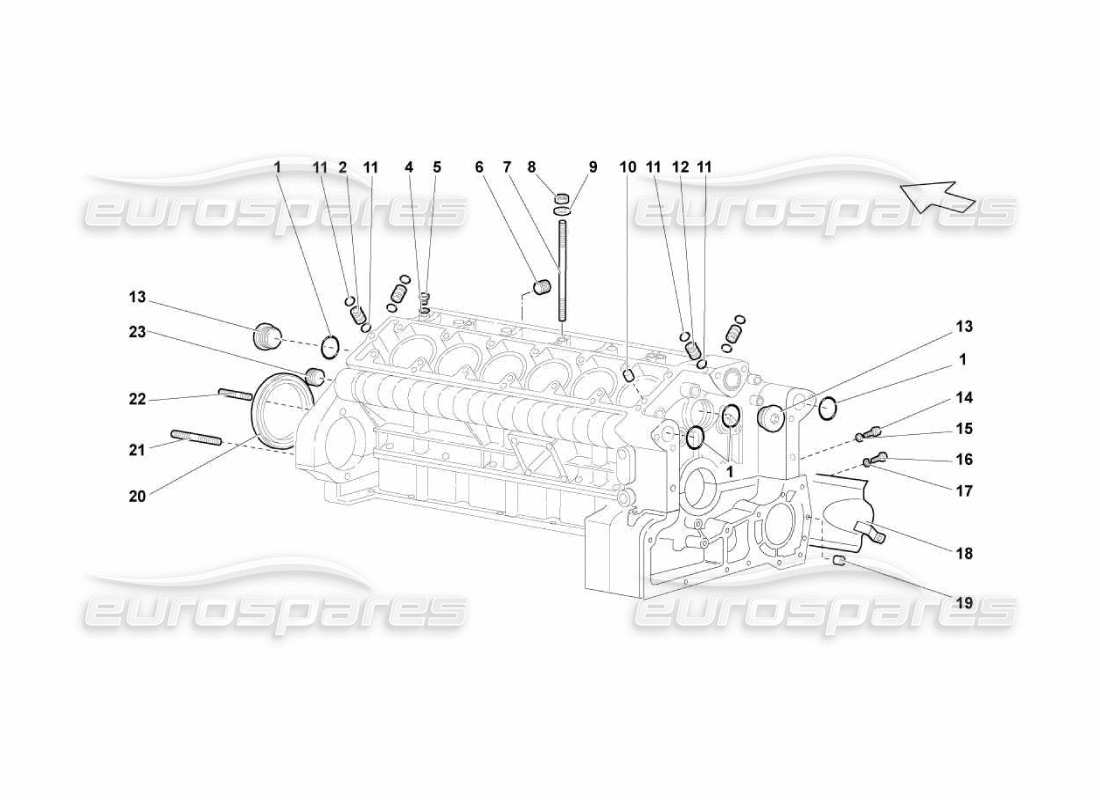 lamborghini murcielago lp670 kurbelgehäuse-teilediagramm