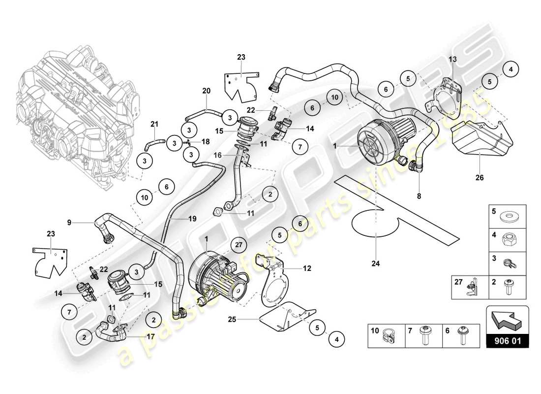 lamborghini lp740-4 s coupe (2021) sekundärluftpumpe teilediagramm