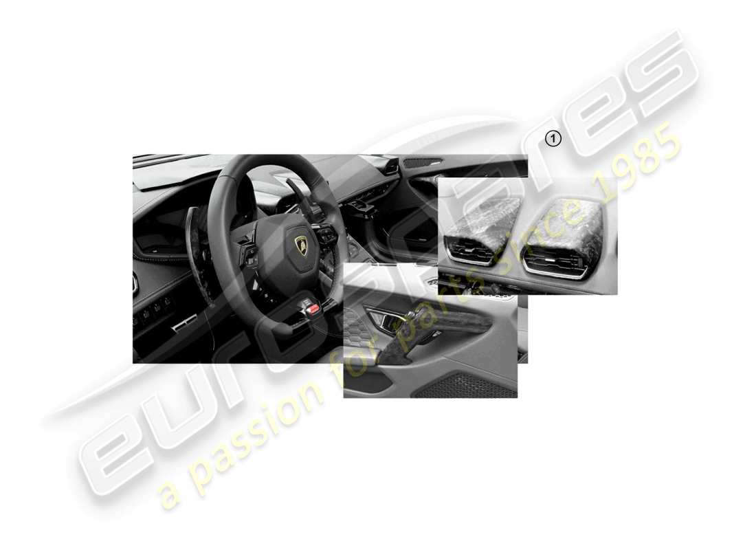 lamborghini huracan lp580-2 spyder (accessories) dekorsatz für mittelkonsole und türinnenausstattung ersatzteildiagramm