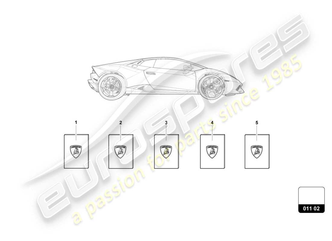 lamborghini 2015 (lp610-4 coupe) fahrzeugbrieftasche - ersatzteildiagramm