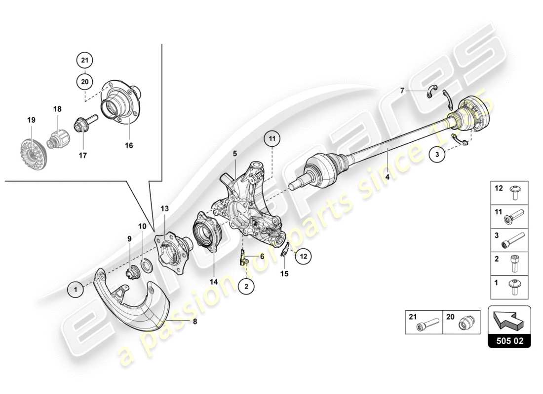 lamborghini lp700-4 coupe (2012) antriebswelle hinten ersatzteildiagramm