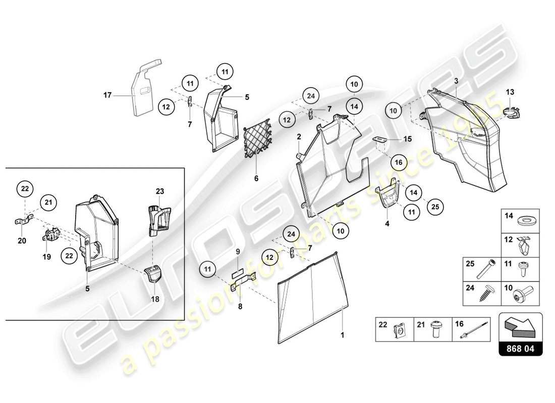 lamborghini lp740-4 s roadster (2021) heckverkleidung teilediagramm