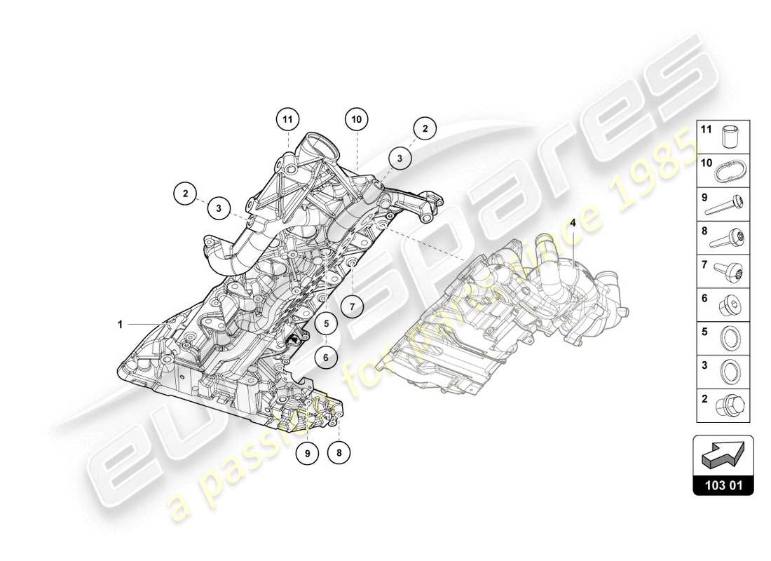 lamborghini evo spyder 2wd (2020) motorölwanne - ersatzteildiagramm