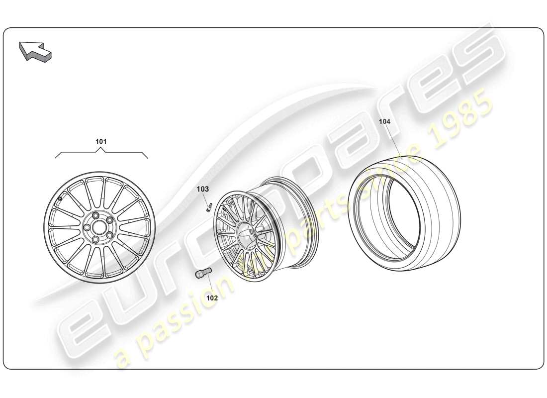 lamborghini super trofeo (2009-2014) rad-ersatzteildiagramm