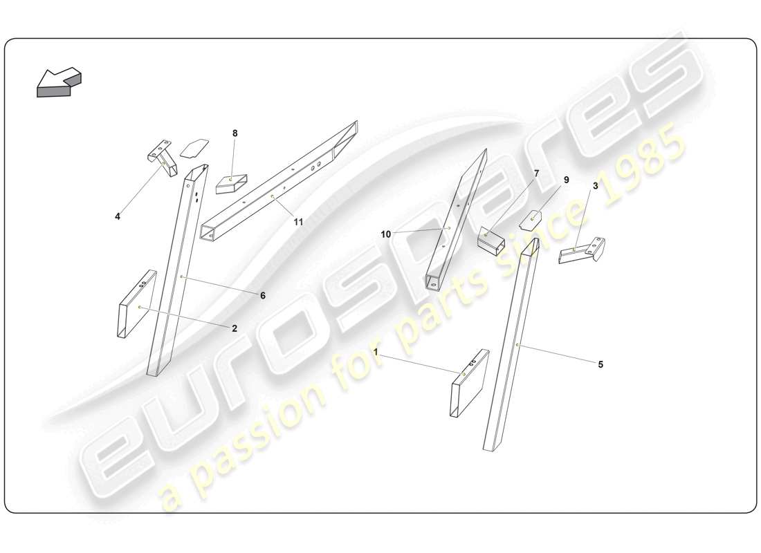 lamborghini super trofeo (2009-2014) chassis element teilediagramm