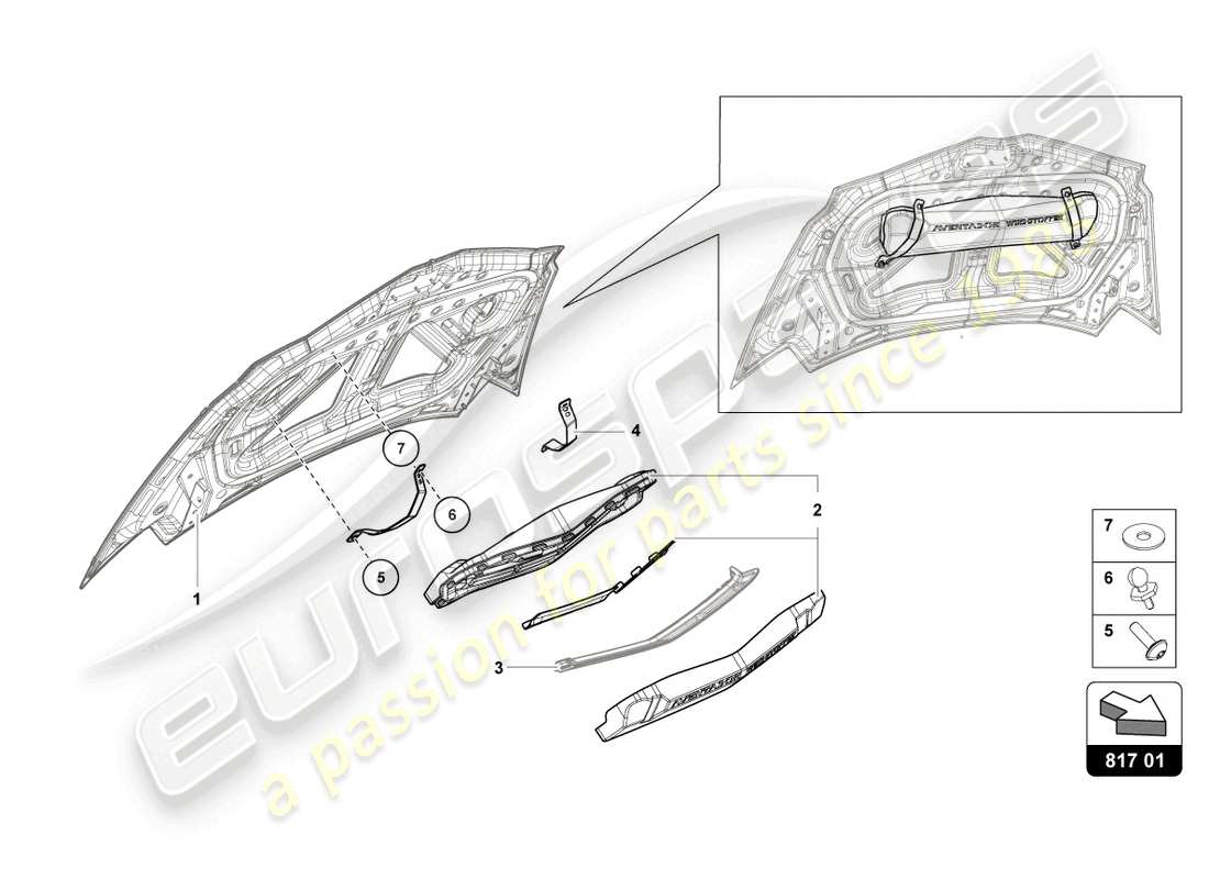 lamborghini lp700-4 roadster (2015) windschutz teilediagramm