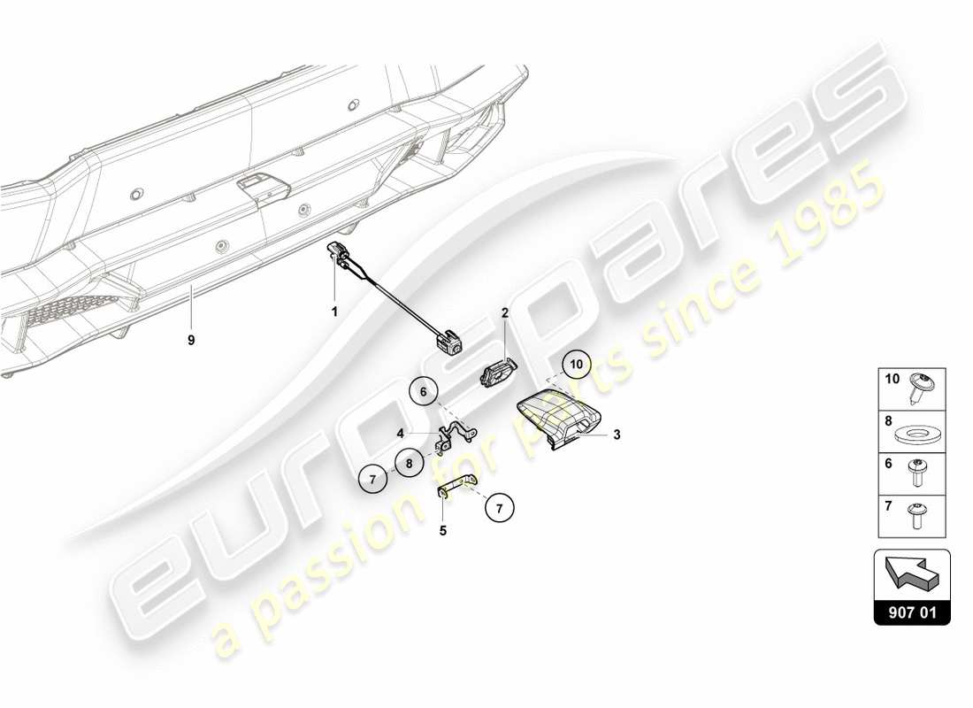 lamborghini lp610-4 spyder (2017) rückfahrkamera ersatzteildiagramm