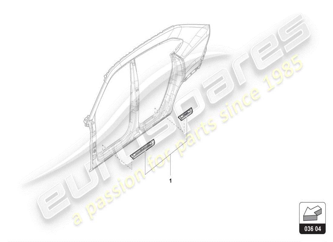 lamborghini urus (accessories) fersenplatte ersatzteildiagramm