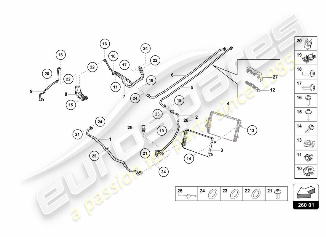 lamborghini lp580-2 spyder (2018) a/c-kondensator - teilediagramm