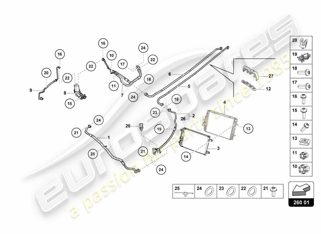 lamborghini 2020 (performante coupe) a/c-kondensator - teilediagramm