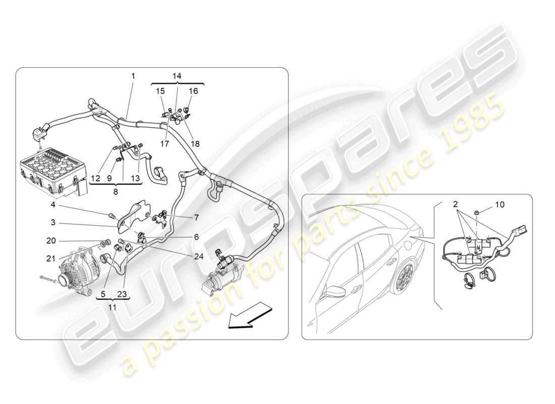 maserati ghibli (2016) hauptverkabelung teilediagramm