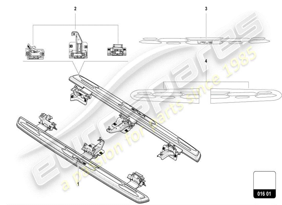 lamborghini urus (accessories) spoiler teilediagramm