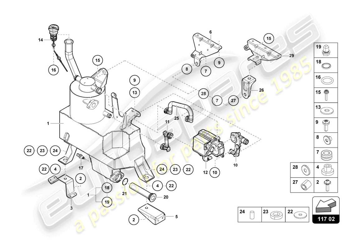 lamborghini lp700-4 roadster (2015) ölbehälter teilediagramm