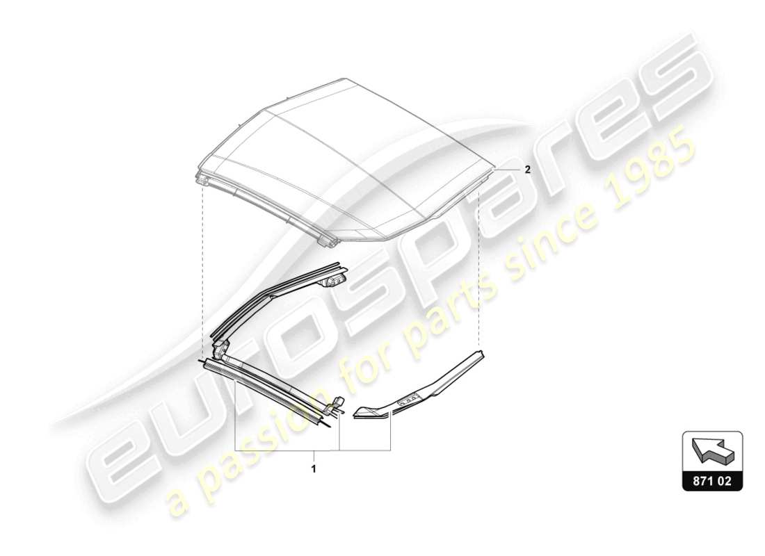 lamborghini lp720-4 roadster 50 (2014) dichtungssatz für dachträger ersatzteildiagramm