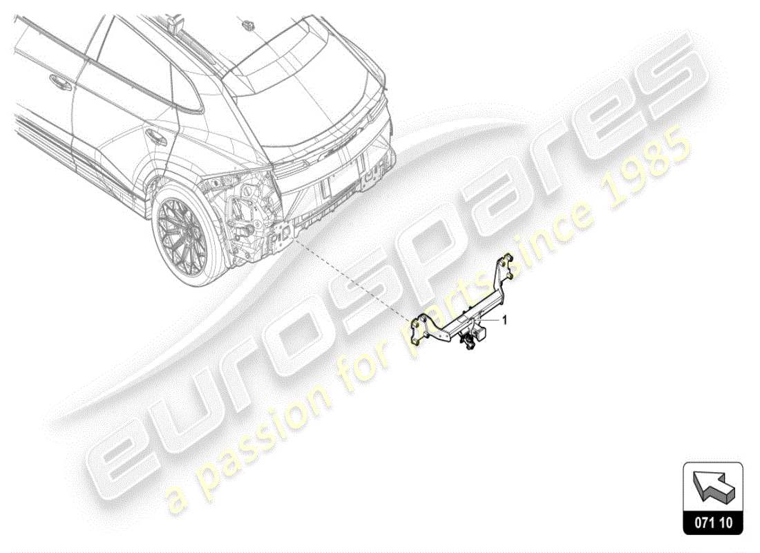lamborghini urus (accessories) zubehör für anhängerkupplung ersatzteildiagramm